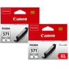 Canon CLI-571XL Cartridges Gray Duo Pack