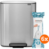 Brabantia Bo Treteimer 2 x 30 Liter Edelstahl Fingerprint Proof + Müllbeutel (120 Stück)