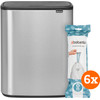 Brabantia Bo Touch Bin 2 x 30 Liter Edelstahl Fingerprint Proof + Müllbeutel (120 Stück)