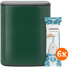 Brabantia Bo Touch Bin 2 x 30 Liter Pine Green + Müllbeutel (120 Stück)