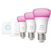 Philips Hue White and Color Starter Pack E27 with 3 Lights + Dimmer + Bridge