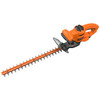 An electric hedge trimmer made easy, that's the BLACK+DECKER BEHT201-QS. This electric hedge trimmer has a 45cm bar length and is suitable for branches that are up to 16mm thick. Think of a beech hedge or a garden privet. You can enjoy a continuous power supply because it works on electricity. This way, you can keep working without having to worry about battery life or gasoline. You also won't have to worry about muscle aches, as the hedge trimmer weighs only 1.91kg. The extra handle ensures you can firmly hold on to the BEHT201-QS hedge trimmer while you trim.