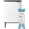 Brabantia Bo Touch Bin Hi Mülleimer 2 x 30 Liter mit 2 Kunststoff Inneneimer White + Müllsäcke (120 Stück)