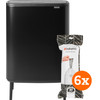 Brabantia Bo Touch Bin Hi 60 Liter Matt Black + Müllbeutel (120 Stück)