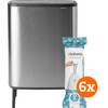 Brabantia Bo Touch Bin Hi 2 x 30 Liter Matt Steel Fingerprint Proof + Müllbeutel (120 Stück)