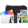 Nintendo Switch OLED Weiß + Animal Crossing New Horizons + Bluebuilt Travel Case