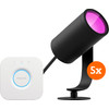 Philips Hue Lily Starterpaket White and Color Spießstrahler 5er-Pack + Bridge