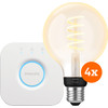 Philips Hue Filament White Ambiance Globe Viererpack + Bridge