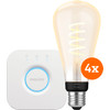 Philips Hue Filament White Ambiance Edison XL Viererpack + Bridge