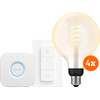 Philips Hue Filament White Ambiance Globe XL Viererpack Starterpaket