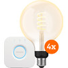 Philips Hue Filament White Ambiance Globe XL Viererpack + Bridge