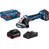 Bosch Professional GWS 18V-7 + 4,0-Ah-Akku (2x)