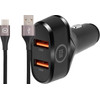 BlueBuilt Quick-Charge-Autoladegerät 18 W Schwarz + USB-C-Kabel 1,5 m Nylon Schwarz