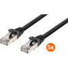 BlueBuilt Netzwerkkabel FTP CAT6 1 Meter Schwarz 5er-Pack