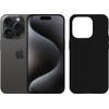 Apple iPhone 15 Pro 256GB Black Titanium + BlueBuilt Back Cover Transparent