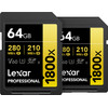 Lexar Professional 1800x GOLD 64GB SDXC - Duo Pack