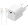 BlueBuilt Power-Delivery-Ladegerät 20 W + USB-C-Kabel 1,5 m Nylon Weiß