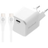 BlueBuilt Power-Delivery-Ladegerät 30 W + USB-C-Kabel 1,5 m Nylon Weiß