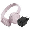 JBL Tune 510BT Pink + BlueBuilt Quick Charge Charger with USB-A Port 18W Black