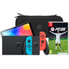 Nintendo Switch OLED Blue/Red + EA Sports FC 25 + BlueBuilt Travel Case