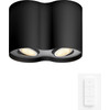 Philips Hue Pillar Aufbauspot White Ambiance - Schwarz - 2 Spots + Dimmer