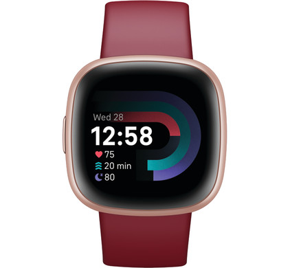 Fitbit versa red store and rose gold