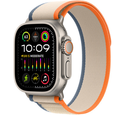 Apple Watch Ultra 2 4G 49 mm Trail Armband Orange Beige S M Smartwatches Coolblue