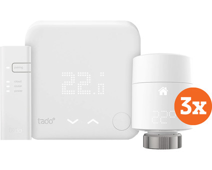 Tado Smart Thermostat V3 + Starter Pack + 3 Radiator Knobs