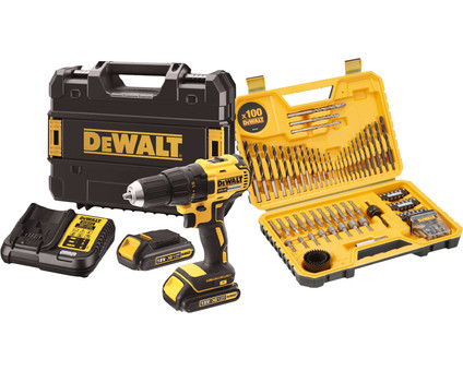 DeWalt DCD777S2T-QW + 100-teiliges Bohrer- und Bitset