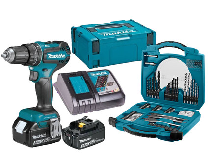 Makita DHP485RFJ + 71-teiliges Bit- und Bohrerset