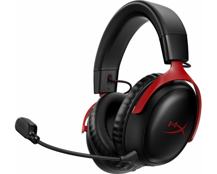 HyperX Cloud III Wireless Gaming-Headset - Schwarz/Rot (PC, PS5, PS4)