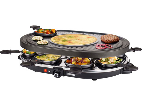 Raclette tafelgrill - gourmetstel - 8 personen - 8 pannetjes / spatels