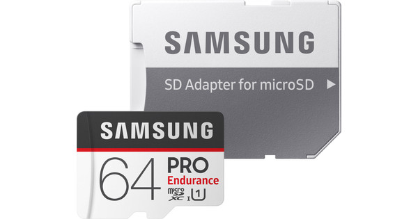 Samsung microSDXC PRO Endurance, 64 GB, 100 MB/s + SD-Adapter