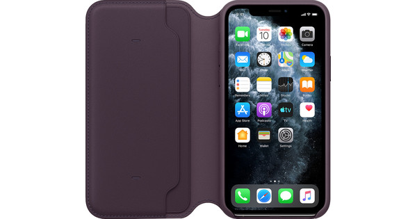 Apple iPhone 11 Pro Leather Folio Aubergine