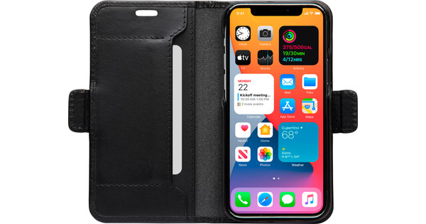 DBramante1928 Copenhagen Slim Apple iPhone 12 Mini Book Case aus Leder in Schwarz