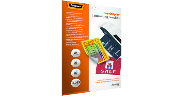 Fellowes Admire A4 Laminating Sheets EasyDisplay