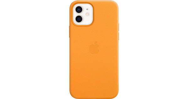 Apple iPhone 12 und 12 Pro Backcover mit MagSafe aus Leder in California Poppy