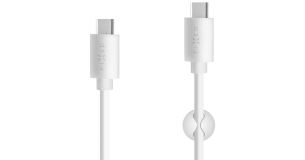 Festes USB-C auf USB-C-Kabel 1 m Kunststoff Weiß