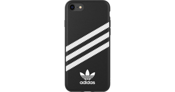 Adidas Apple iPhone SE 2022 / SE 2020 / 8 / 7 Backcover Leder Schwarz/Weiß