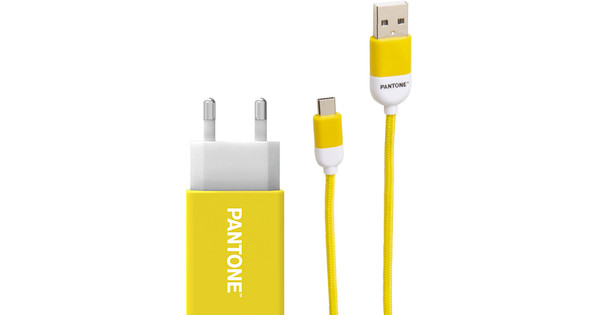 Pantone Kabelloses Ladegerät – 10 W, Universell Für Qi-fähige Smartphones, In Gelb, Inkl. Micro-USB-Kabel