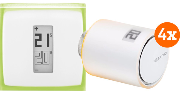 Netatmo Modulierender Smart-Thermostat + 4 Heizkörperventile