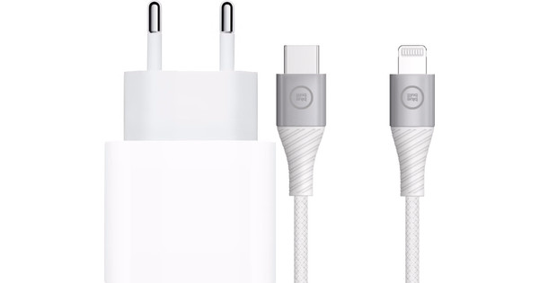 Apple Power Delivery Charger 20W + BlueBuilt Lightning Cable 1.5m Nylon ...