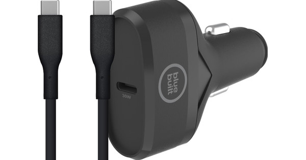 BlueBuilt Power Delivery Car Charger 30W + Veripart USB-C Cable 2m ...