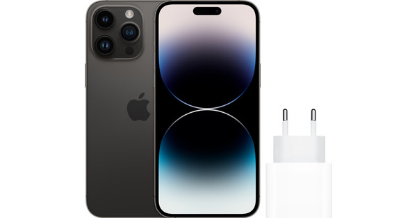 Apple iPhone 14 Pro Max 128GB Space Schwarz + Apple USB-C-Ladegerät 20 W