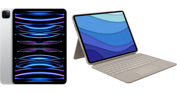 Apple iPad Pro (2022) 11" 1TB Wi-Fi + 5G Silber + Logitech Combo Touch ...