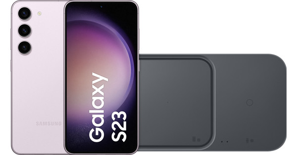 Samsung Galaxy S23 128 GB Rosa 5G + Kabelloses Duo-Ladegerät 15 W