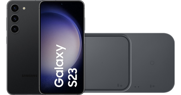 Samsung Galaxy S23 128 GB Schwarz 5G + Kabelloses Duo-Ladegerät 15 W