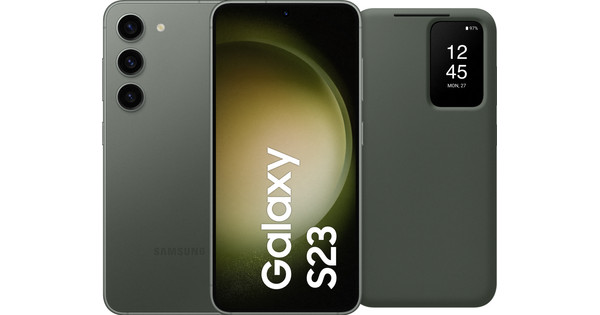 Samsung Galaxy S23 128GB Grün 5G + Clear View Book Case Grün