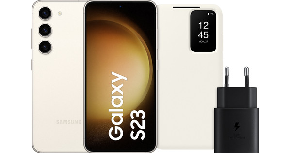 Samsung Galaxy S23 128GB Creme 5G + Zubehörpaket