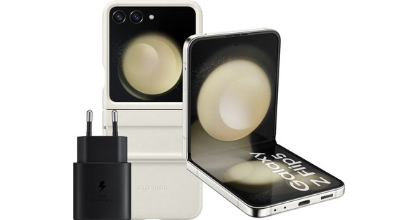 Samsung Galaxy Z Flip5 256GB Creme 5G + Samsung Zubehörpaket